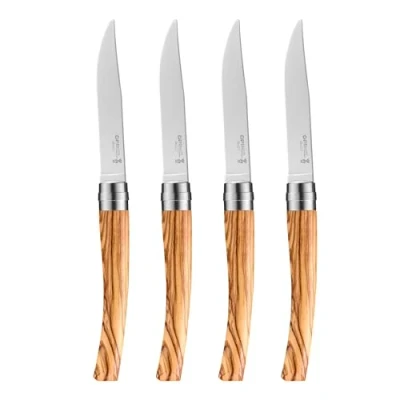 Afbeelding van Opinel Table Chic tafelmessenset 4 delig olijfhout glad lemmet