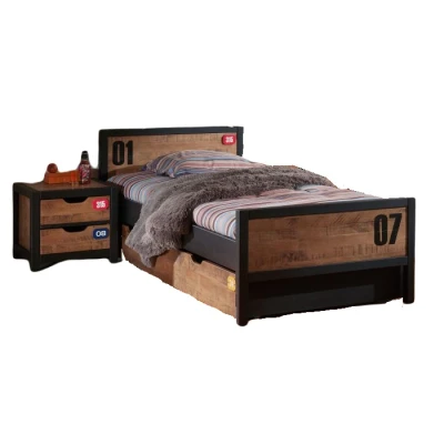 Afbeelding van De ALEX combinatie bestaat uit een nachtkastje, bed 90x200cm en lade rolbed