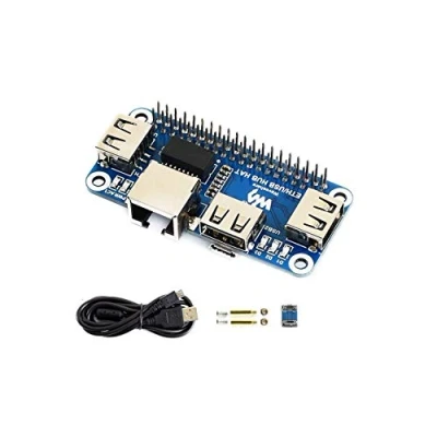 Afbeelding van Ethernet/USB HUB HAT for Raspberry Pi 3 B+/3 B/2 B/Zero/Zero W/Zero WH/Zero 2 W Expansion Board, 1x RJ45 Ethernet Port,3x USB Ports Compatible with USB2.0/1.1