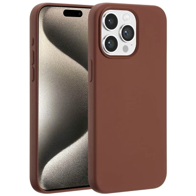Afbeelding van Apple iPhone 15 Pro Max MagSafe Hoesje Siliconen en TPU (zacht) Accezz Softcase/Backcover Bruin Telefoonhoesje