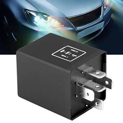 Afbeelding van LED knipperlichtrelais, 5 pins EP27 FL27 auto knipperlichtrelais decoder voor richtingaanwijzer 12V