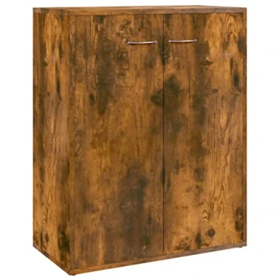 Afbeelding van vidaXL Dressoir 60x30x75 cm bewerkt hout gerookt eikenkleurig, kast, opbergkast, bijzetkast, wandkast, houten opslagkast, kasten, wandkasten