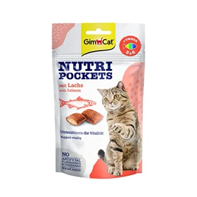 Afbeelding van Gimcat Nutri Pockets Kattensnack Zalm 60 g