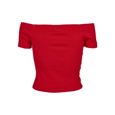 Afbeelding van Urban Classics OFF Shoulder Tshirt basic, Dames, Maat: Large, Fire red