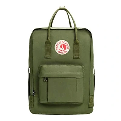 Afbeelding van KALIDI CASUAL RUGZAK voor Dames, 15 inch Laptoptas, Klassieke Rugzak, Kamperen, Reizen, Buiten, Dagrugzak, College, Schooltas, Legergroen (Groen)