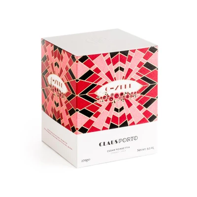 Afbeelding van Claus Porto Home Candles Geurkaars Chypre Ceder Poinsettia Scented Candle 270gr