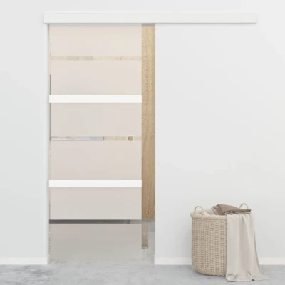 Afbeelding van Schuifdeur 76x205 cm ESG glas en aluminium zilverkleurig