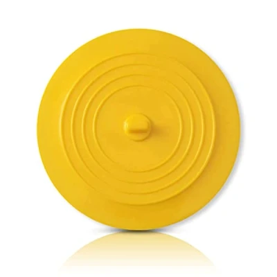 Afbeelding van CZ Store Siliconen Afvoerplug 15,2CM✮LEVENSLANGE GARANTIE✮ Flexibele Zuignap, Universele Waterdichte Stop voor Roestvrijstalen Keuken Gootsteen, Keramisch Bad, Toilet, Wastafel, Douche, Geel