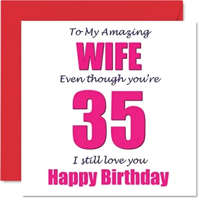 Afbeelding van Grappige 35e Verjaardagskaarten voor Vrouw 35 I Still Love You Gelukkige Verjaardagskaart van Echtgenoot Partner, Vijfendertig Vijfde Banter Cadeaus, 145mm x Grap Humor Wenskaarten