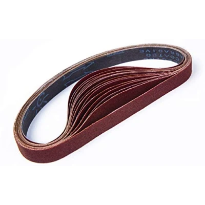 Afbeelding van STEBRUAM Schuurbanden 25 x 762 mm, schuurband set van 3 korrel 80/120/150/240/400 voor bandschuurmachine, schuren, vijlen, slijpen en ontroesten (15 stuks)