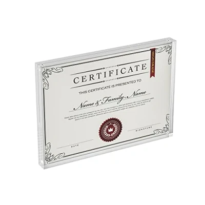 Afbeelding van Sezanrpt Perspex Fotolijst van acryl, A4 formaat, voor bruiloftsfoto&#039;s, tafelblad, vrijstaand certificeringsframe, 12 mm +