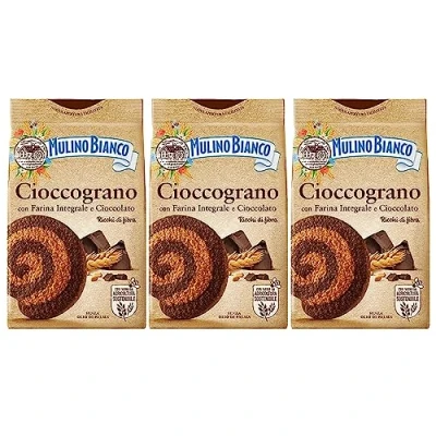 Afbeelding van MULINO BIANCO Cioccograno Italiaanse koekjes gemaakt van volkorenmeel en pure chocolade 330g x 3 pakketten (Cioccograno, x3)
