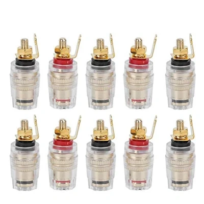 Afbeelding van 10 STUKS Luidspreker Terminal Binding Post voor 4mm Bananna Plug Versterker Banana Jack Connector Socket Audio Crystal Column Speaker