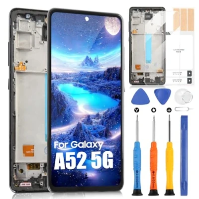 Afbeelding van lcd display voor Samsung Galaxy A52 5G SM A526B A526U A5160 met frame, scherm 5G, vervanging touchscreen, digitizer, vervangende montage 6,5 inch gereedschap