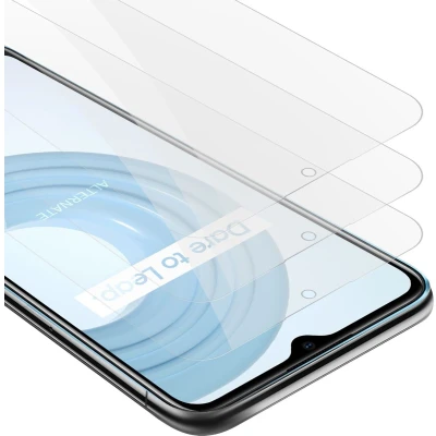 Afbeelding van Cadorabo 3x Screenprotector geschikt voor Realme C21 Beschermende Pantser Film in KRISTALHELDER Getemperd (Tempered) Display beschermend glas 9H hardheid met 3D Touch