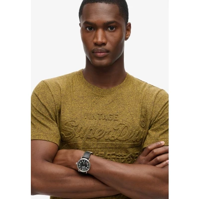 Afbeelding van Superdry Mannen T shirt met Reliëfopdruk Geel Grootte: M