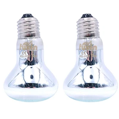 Afbeelding van ANCLLO 2 stks Transparante Reptiel Verwarmingslampen, Duurzame Infrarood Warmte Lamp Huisdier Licht voor Reptielen en Amfibieische Hagedis Schildpad Spider Snake Chameleon 220 230V (50W)