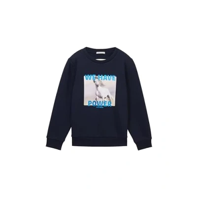 Afbeelding van TOM Tailor MIT Artwork Sweater voor kinderen, Maat: 92/98, Sky captain blue