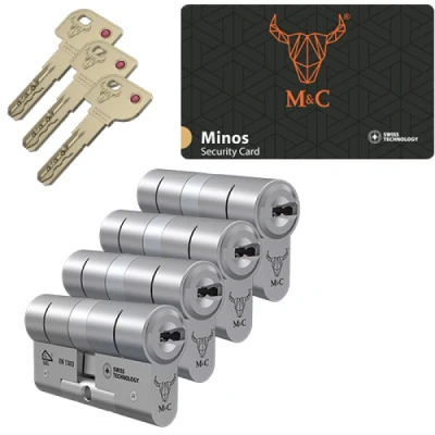 Afbeelding van 4 Gelijksluitende Cilinders M&amp;C Minos SKG***