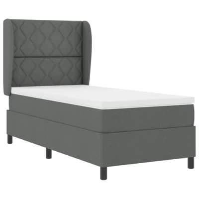 Afbeelding van vidaXL Boxspringbed met Matras in Donkergrijs 100x200 cm Stof