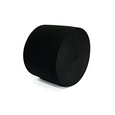 Afbeelding van 25 meter elastische band, plat, handwerk, breed, platte elastiek, zwart elastisch naaiweefsel, zwarte naaiband (45 mm x m)