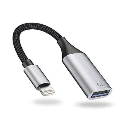 Afbeelding van USB Camera Adapter voor iPhone, IVSHOWCO iPad naar OTG kabeladapter ondersteunt Flash Drive, kaartlezer, muis, toetsenbord, MIDI…