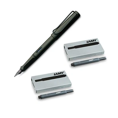 Afbeelding van Lamy Safari Umbra vulpen 1203065 kunststof M (+ 10 patronen zwart)