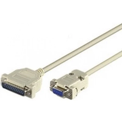 Afbeelding van Microconnect DB 9/DB 25 M/F 3m seriële kabel Grijs