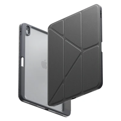 Afbeelding van iPad Air 13 inch (2024) M2 Hoes: Uniq Moven Case Bookcase Charcoal TPU Tablet Hoezen