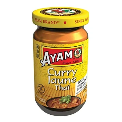Afbeelding van AYAM™ Gele currypasta 100% natuurlijke ingrediënten authentieke smaken gemakkelijk te koken Thaise curry gezonde voeding glutenvrij lactosevrij zonder conserveringsmiddelen 100 g