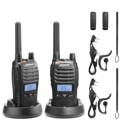 Afbeelding van Baofeng BF 88ST Pro PMR446 Walkietalkie, verbeterde oplaadbare licentievrije radio apparaten met groot bereik, lcd display, VOX Dual Watch, tafellader en oordopjes, 2 stuks