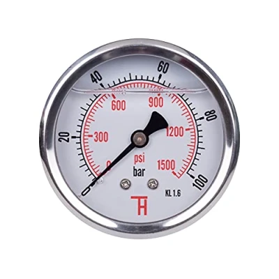 Afbeelding van THERMIS Manometer 358G 1/4 aansluiting van achteren (0 100 bar) 63 mm