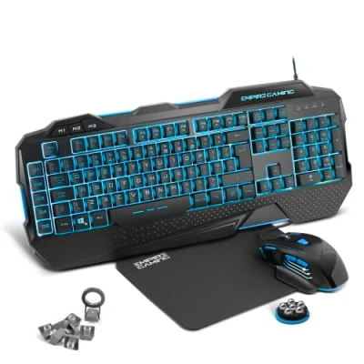 Afbeelding van EMPIRE Gaming Hellhounds PC Pack Enlgish Keyboard Mouse Mousepad Programmeerbare software LED RGB Backlighting 7200 DPI Windows compatibel