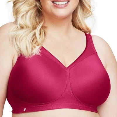 Afbeelding van Glamorise 1006 MagicLift Sportbeha voor dames, grote maten, betere houding, zonder beugel, naadloos, Robijn Rood, 95E