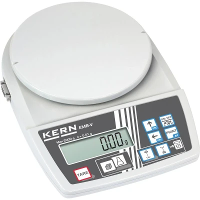 Afbeelding van Kern EMB 2000 2V Brievenweegschaal Weegbereik (max.) 2 kg Resolutie 0.01 g werkt op het lichtnet, batterijen Wit