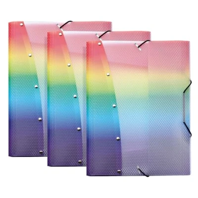 Afbeelding van VELOFLEX 4442404 3 Rainbow Diamond map, DIN A4, opbergmappen met elastiek, slijtvast, PP legal map