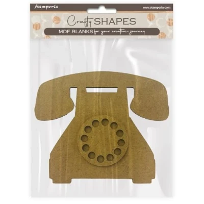 Afbeelding van Stamperia MDF Crafty Shapes Blanks Golden Harmony Telephone (KLSM24)