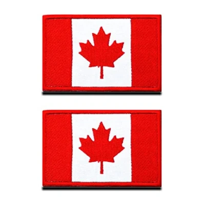 Afbeelding van 2 st. Canada vlag patch Tactische Canadese badge, geborduurde met sluiting, militaire stickers linten voor rugzakken kleding tassen uniform vest jersey