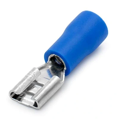 Afbeelding van Heschen Female Quick Disconnects Vinyl geïsoleerd 4,8 x 0,5 mm Kabel Terminal voor 1,5 2,5 mm2 (16 14 AWG) Blauw 100Pack