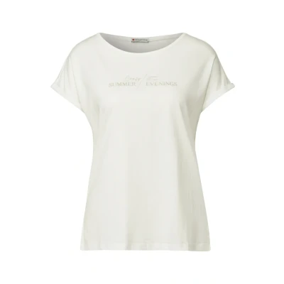 Afbeelding van Street One Print Tshirt print, Dames, Maat: 38, Weiß