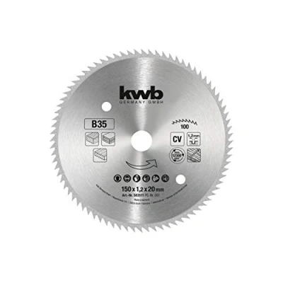 Afbeelding van kwb Cirkelzaagblad 150 x 20 mm, Made in Germany, zeer fijne sneden, zaagblad geschikt voor houten panelen, profielhout en zacht hout