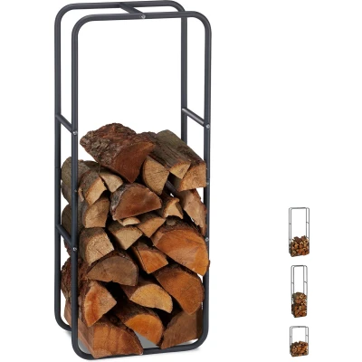 Afbeelding van relaxdays Brandhout rek haardhout opslag binnen buiten metaal 100 x 40 25 cm