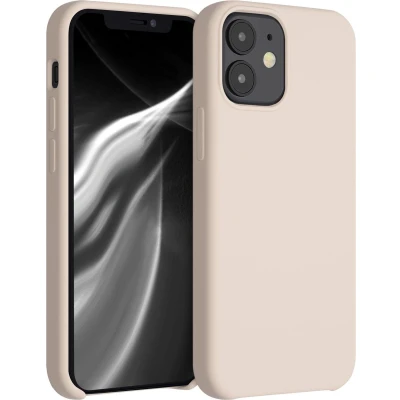 Afbeelding van kwmobile telefoonhoesje geschikt voor Apple iPhone 12 mini Hoesje met siliconen coating Smartphone case in parelmoer