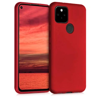 Afbeelding van kwmobile telefoonhoesje geschikt voor Google Pixel 5 Hoesje smartphone Back cover in metallic donkerrood