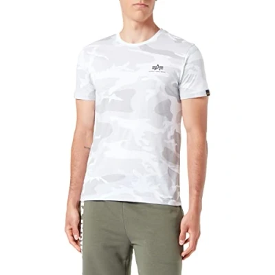 Afbeelding van Alpha Industries Small LOGO Tshirt basic, Heren, Maat: Large, White camo
