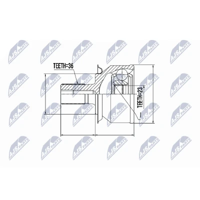 Afbeelding van Homokineet reparatie set, aandrijfas NTY NPZ FR 031
