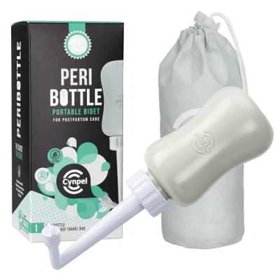 Afbeelding van Cynpel draagbaar Bidet met opbergtasje Peri bottle 355 ml handdouche Voor onderweg na de bevalling Postpartum reisbidet Grijs