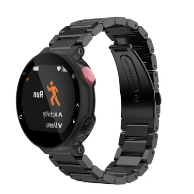 Afbeelding van Stalen schakelband Zwart Garmin Forerunner 220 / 230 235 620 630 735 (XT)