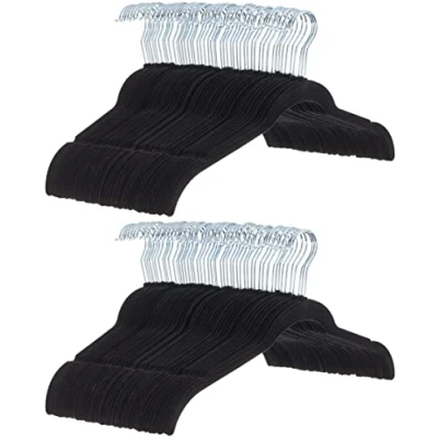 Afbeelding van Amazon Basics Velours kledinghangers voor hemden of jurken, set van 100, zwart
