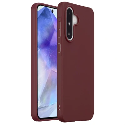 Afbeelding van Samsung Galaxy A56 Hoesje Siliconen en TPU (zacht) imoshion Backcover/Softcase Donkerrood Telefoonhoesje